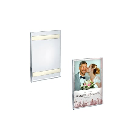 Azar Displays Clear Acrylic 4'' x 6'' Adhesive U-Frame, 2PK 122010-GS-2PK